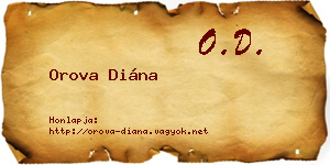 Orova Diána névjegykártya